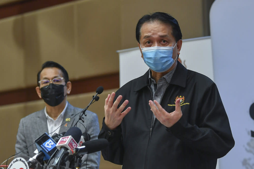 Health director-general Tan Sri Dr Noor Hisham Abdullah during a press conference reporting the daily update on the country’s Covid-19 situation at the Ministry of Health, May 8, 2021. — Bernama pic