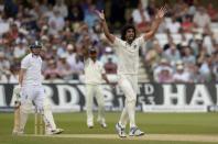 India's Ishant Sharma (R) appeals and dismisses England's Gary Ballance (L) during the first cricket test match at Trent Bridge cricket ground in Nottingham, England July 11, 2014. REUTERS/Philip Brown