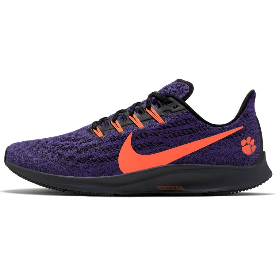 Men's Nike Purple/Orange Clemson Tigers Air Zoom Pegasus 36 Sneakers