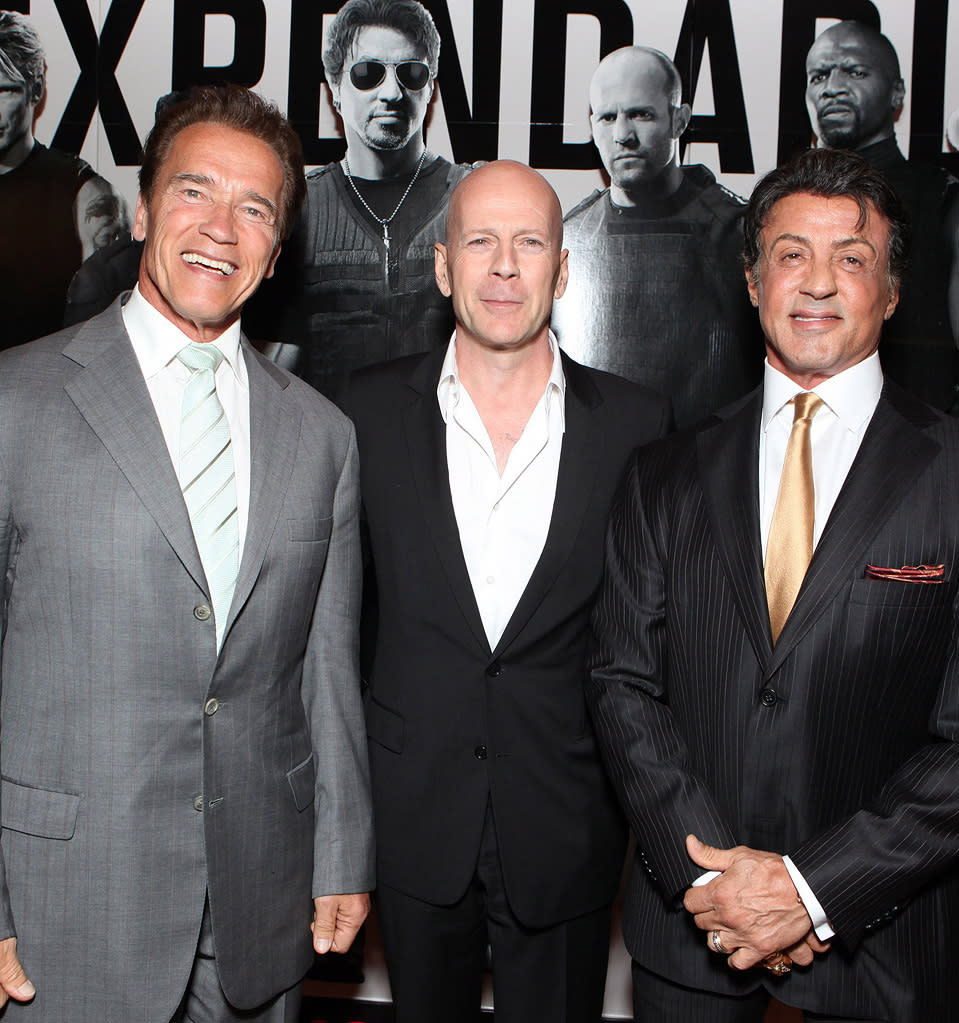 The Expendables LA Premiere 2010 Arnold Schwarzenegger Bruce Willis Sylvester Stallone