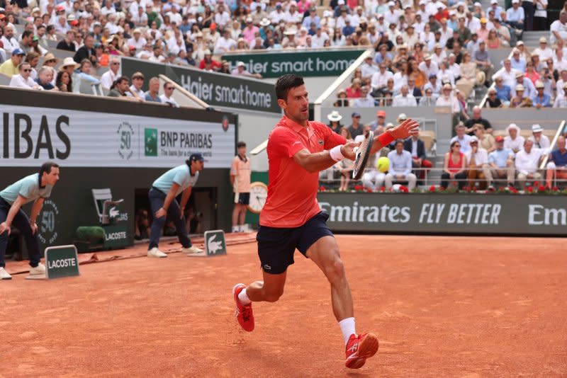 Novak Djokovic (pictured) won two of his three French Open titles while working with coach Goran Ivanisevic. File Photo by Maya Vidon-White/UPI