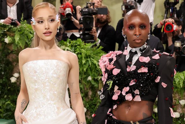 <p>John Shearer/WireImage</p> (L-R) Ariana Grande and Cynthia Erivo attend The 2024 Met Gala Celebrating "Sleeping Beauties: Reawakening Fashion" at The Metropolitan Museum of Art on May 06, 2024 in New York City.