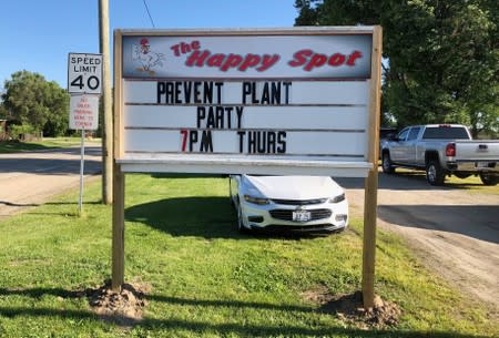 A sign at The Happy Spot restaurant in Deer Grove