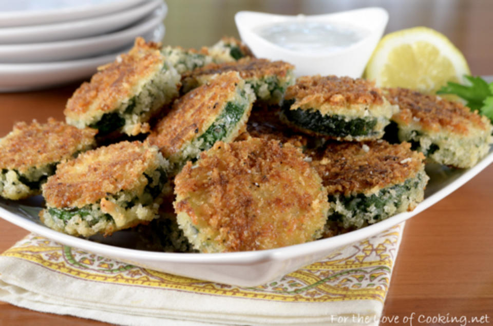 <p>For the Love of Cooking</p><p>This is the perfect veggie appetizer for any summer barbecue. </p><p><strong>Get the recipe:</strong> <a href="http://www.fortheloveofcooking.net/2017/06/panko-crusted-zucchini-with-lemon-garlic-aioli.html" rel="nofollow noopener" target="_blank" data-ylk="slk:Panko Crusted Zucchini with Lemon-Garlic Aioli;elm:context_link;itc:0;sec:content-canvas" class="link "><strong>Panko Crusted Zucchini with Lemon-Garlic Aioli</strong></a></p>