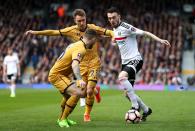 <p>Two against one: Spurs double up on Scott Malone </p>