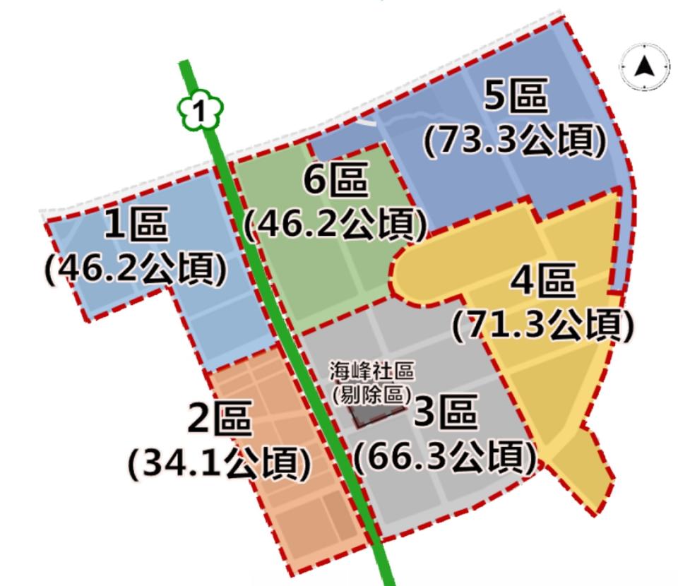 高雄橋頭科學園區公共工程6區標案位置圖。   圖：營建署提供