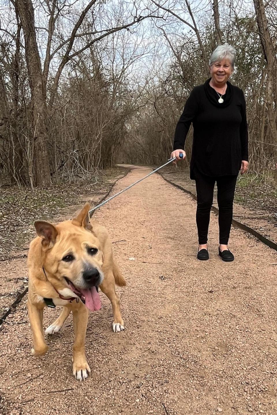 PHOTO: Jeanette Finch-Walton adopted a 10-year-old dog named Velcro from an Austin, Texas animal shelter Austin Pets Alive! (Austin Pets Alive!)