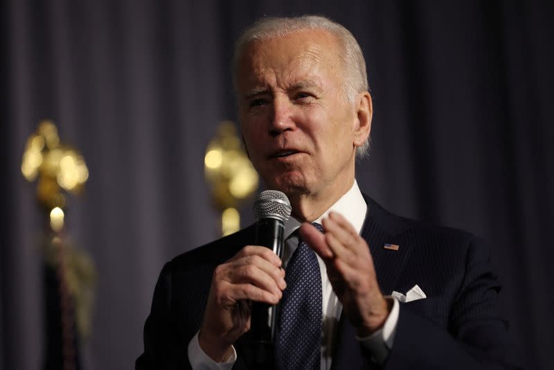 U.S. President Joe Biden delivers remarks at the National Action Network's (NAN) annual Martin Luther King, Jr. Day breakfast in Washington