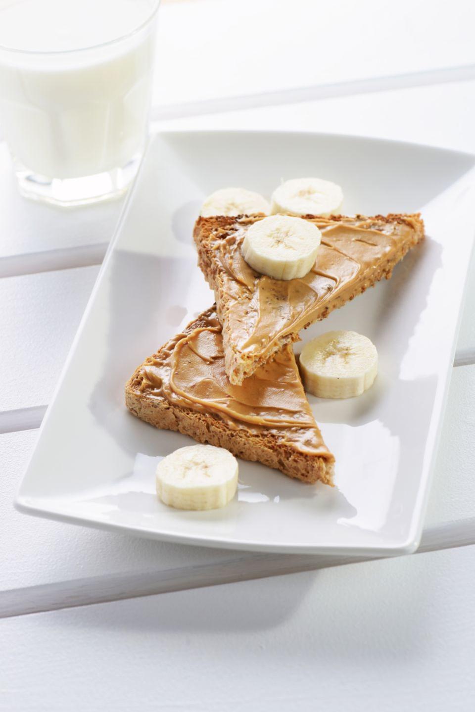 mediterranean diet peanut butter banana toast