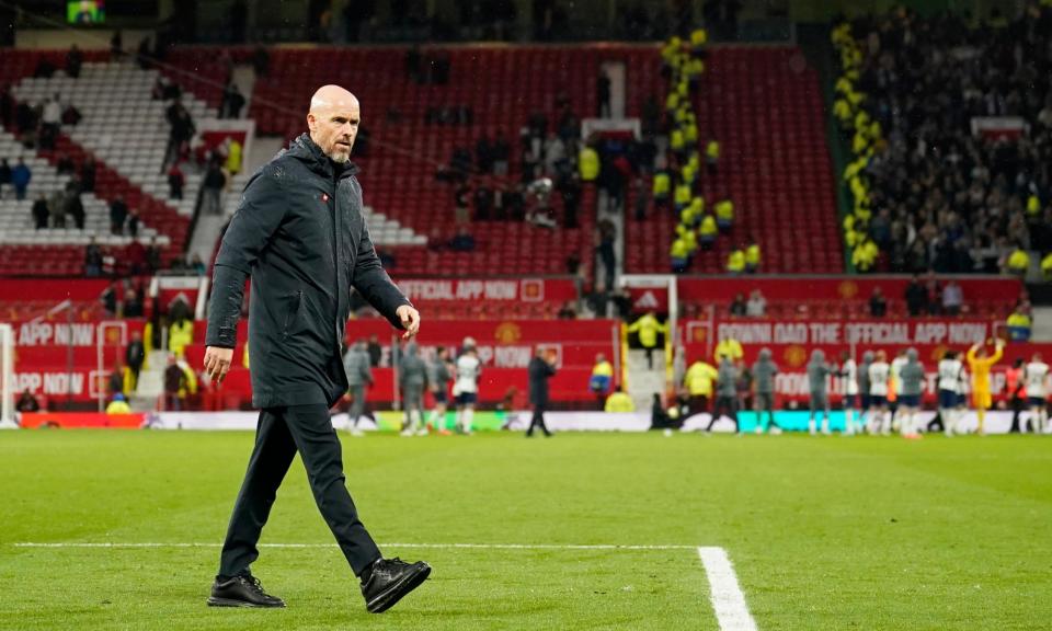 <span>Erik ten Hag’s future at United is once again in doubt after two damaging home defeats without scoring.</span><span>Photograph: Dave Thompson/AP</span>