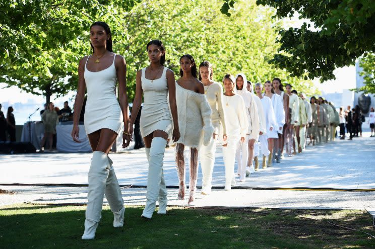 The fashion industry could take a lesson from Kanye West after 97% of his Yeezy Season 4 show turned out to be black models [Photo: Getty]