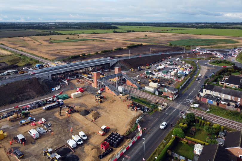 Newsham station in Blyth, Northumberland under construction