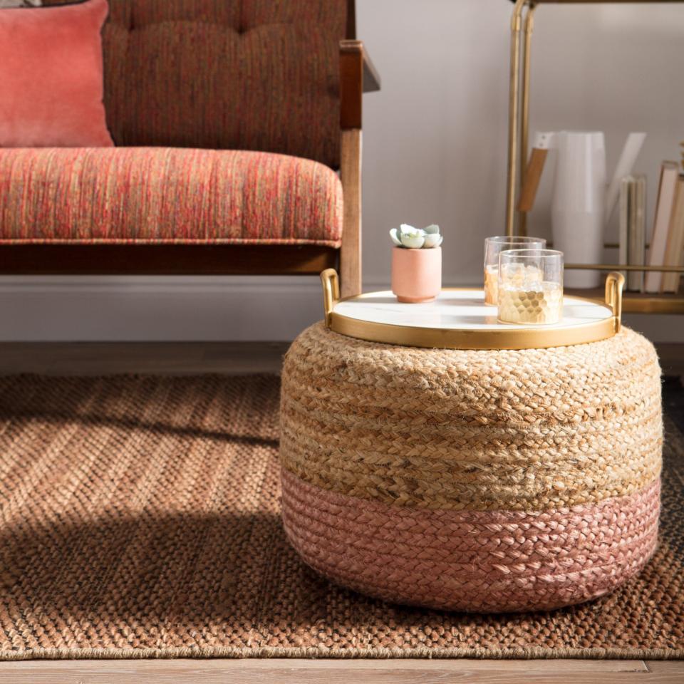 6) Monestime 18" Round Pouf Ottoman