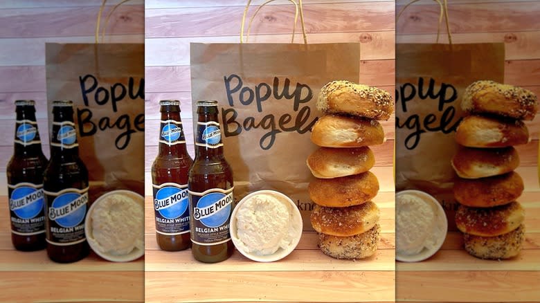 blue moon beer and bagels