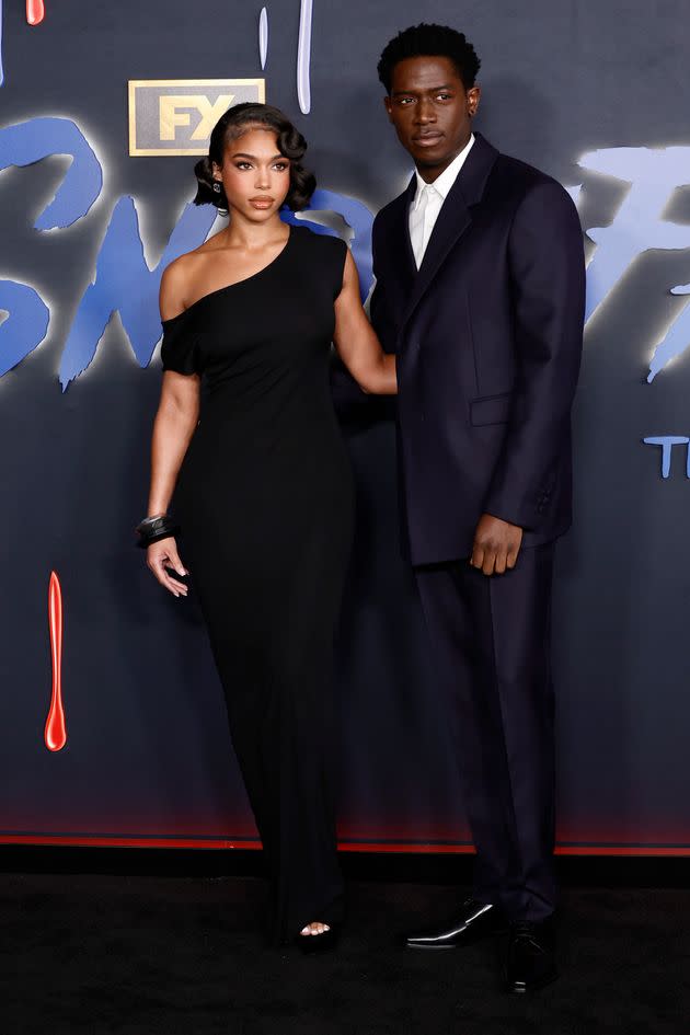 Lori Harvey and Damson Idris at the red carpet premiere event for the sixth and final season of FX's 