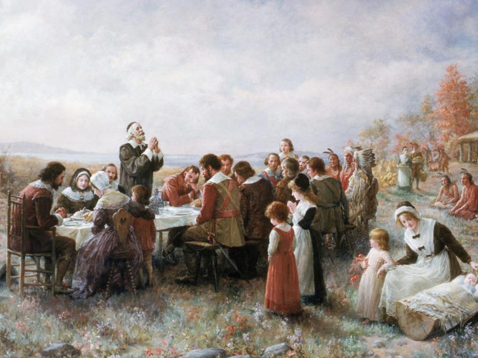 The First Thanksgiving by Jennie Augusta Brownscombe