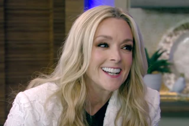 <p>LiveKellyandMark/YouTube</p> Jane Krakowski is pictured on 'Live with Kelly and Mark' on February 13, 2024.