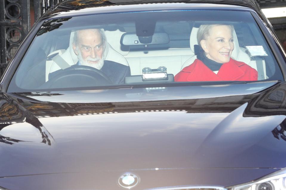 Prince and Princess Michael of Kent arrive at the Queen's Christmas lunch in 2018.