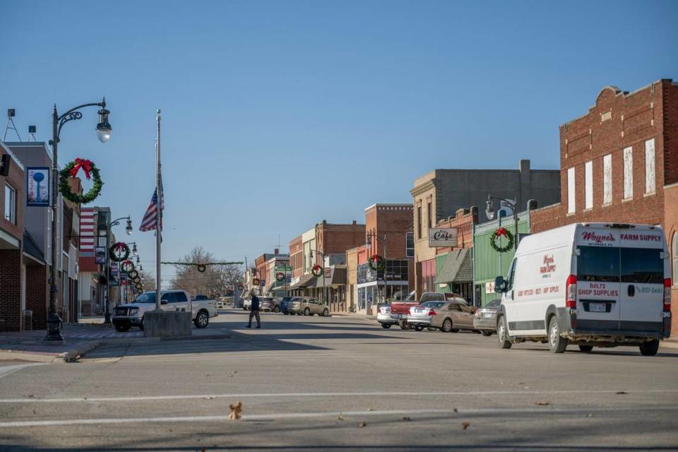Main Street in downtown Sabetha, Kan. The city paid Austin and Krista Wasinger after the couple filed a federal lawsuit against the city and its police force. The couple alleged police wrongfully arrested Austin and conducted a warrantless search of their home.