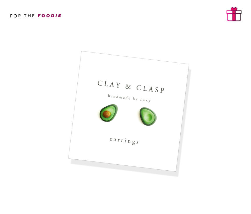 Avocado earrings by Clay & Clasp