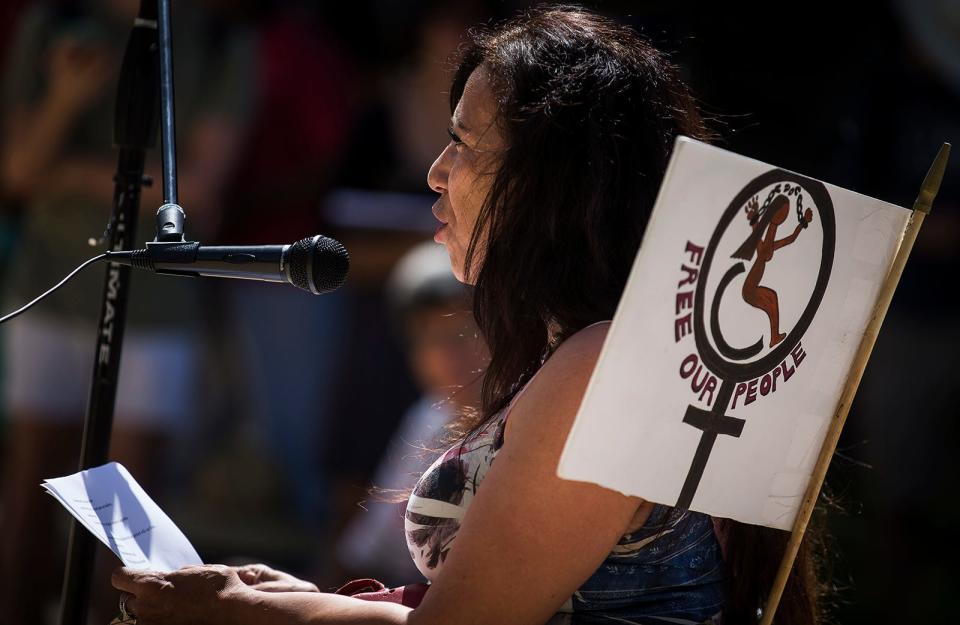 Maria R. Palacios gathered with other activists in Austin in 2017 to rally against cuts to Medicaid and the Affordable Care Act, both of which help provide essential care for people living with disabilities.