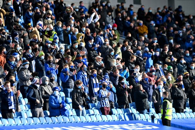 Supporters were last allowed into sports grounds in December (Mike Hewitt/PA)