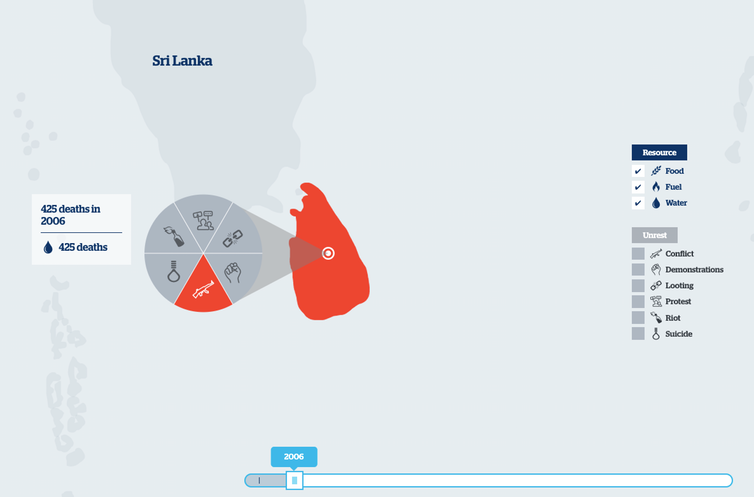 <span class="caption">Chaos point: Sri Lanka, 2006.</span> <span class="attribution"><a class="link " href="https://aru.ac.uk/chaosmap" rel="nofollow noopener" target="_blank" data-ylk="slk:Chaos Map;elm:context_link;itc:0;sec:content-canvas">Chaos Map</a>, <span class="license">Author provided</span></span>