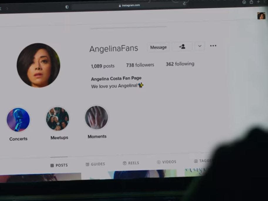 an angelina fan instagram page on angelina's computer in christmas with you