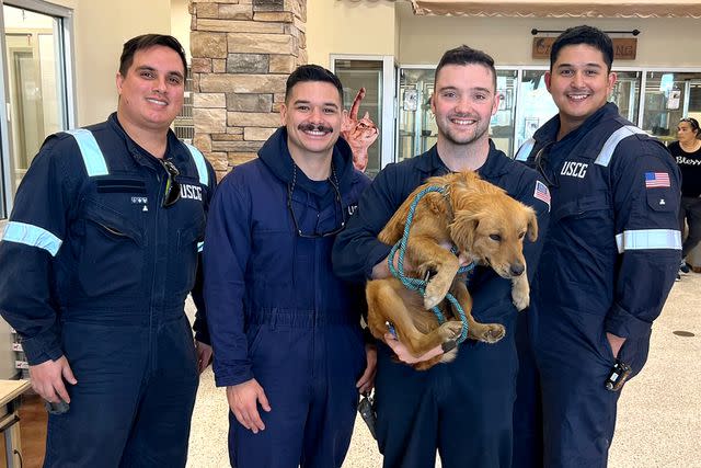 <p>U.S. Coast Guard Heartland/Facebook</p> U.S. Coast Guard members with Connie