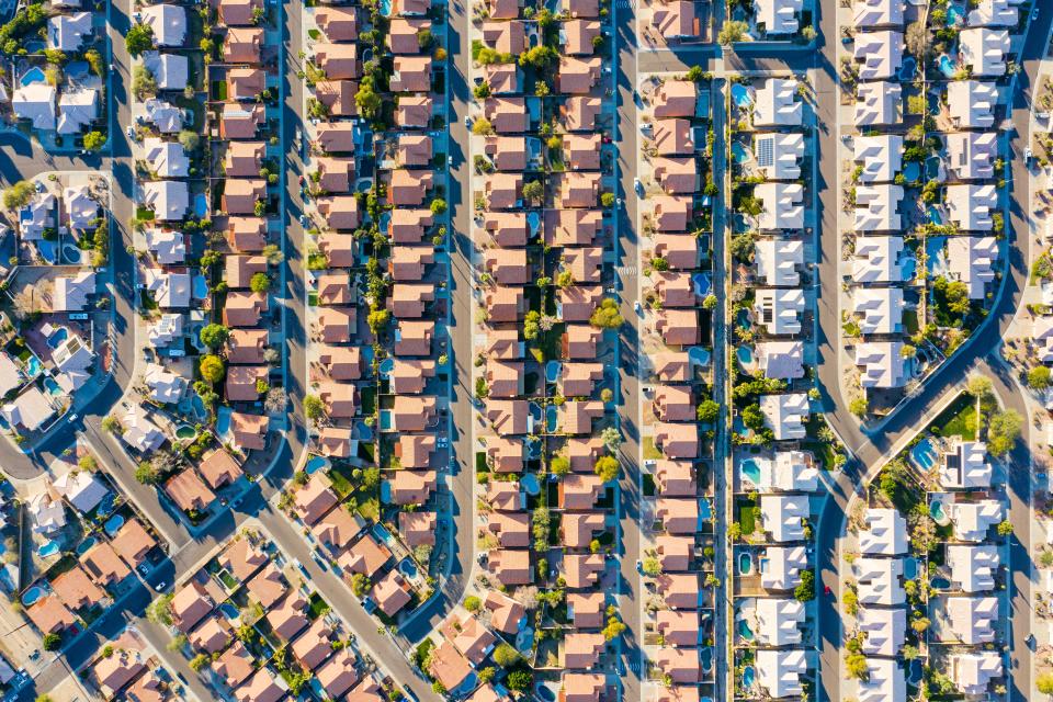 A metro Phoenix neighborhood as seen from above.