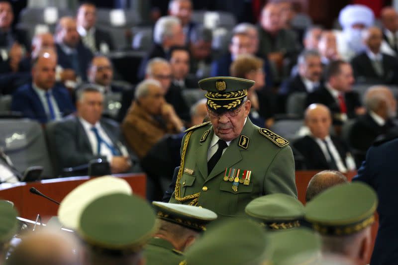 Algeria's army chief Lieutenant-General Ahmed Gaed Salah attends the swearing-in ceremony of the newly elected Algerian President Abdelmadjid Tebboune in Algiers