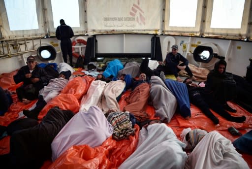 Migrants on board the Aquarius