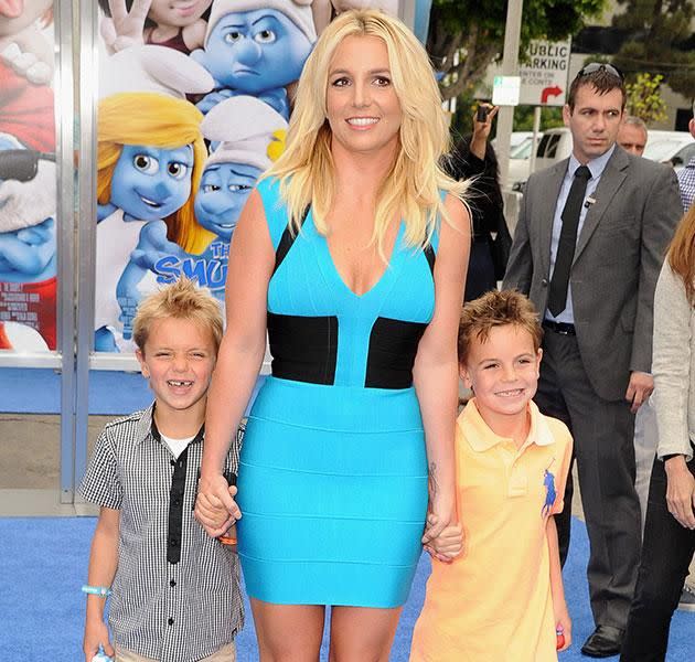 Britney with her two kids, Jayden and Sean. Source: Getty Images.