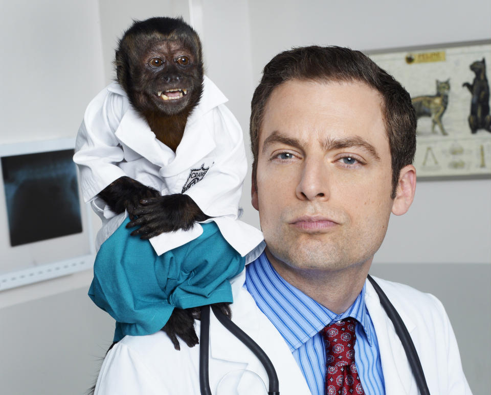 This image released by NBC shows Justin Kirk as Dr. George Coleman from the NBC comedy "Animal Practice." The series, which premiered last fall, was canceled by the network. (AP Photo/NBC, Chris Haston)
