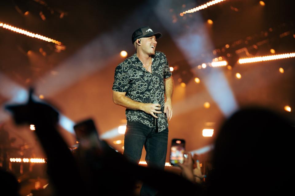 Morgan Wallen performs during a 'One Night at a Time' tour stop in Columbus, Ohio on Aug. 12, 2023.