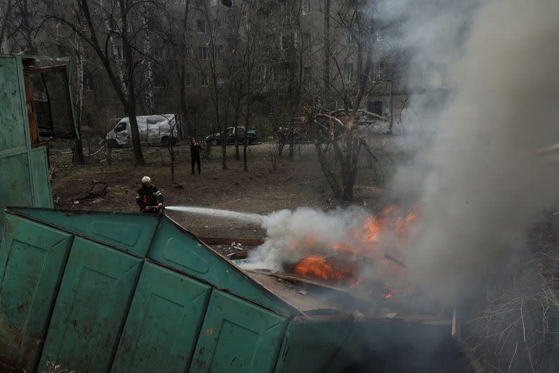 Aftermath of a Russian air strike in Kharkiv