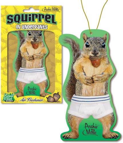 Mcphee Squirrel Standing in Underwear Air Freshener, funny stocking stuffers