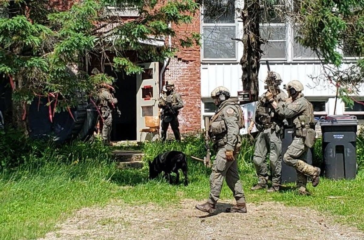 Canadian police have carried out a string of raids at the rural homes o suspected members of the Atomwaffen Division neo-Nazi group (Twitter/RCMP)