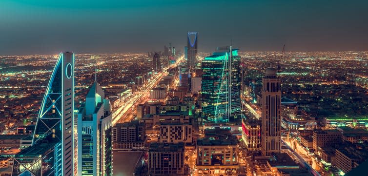 <span class="caption">Riyadh: eyes on 2030.</span> <span class="attribution"><a class="link " href="https://www.shutterstock.com/download/confirm/1012656667?src=XrbtrcVaO--8B6dhGwb-Yw-1-0&size=medium_jpg" rel="nofollow noopener" target="_blank" data-ylk="slk:via www.shutterstock.com;elm:context_link;itc:0;sec:content-canvas">via www.shutterstock.com</a></span>