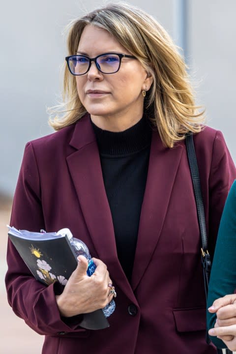 VAN NUYS, CA - FEBRUARY 14: Rebecca Grossman heads to Van Nuys Courthouse West Van Nuys, CA. (Irfan Khan / Los Angeles Times via Getty Images)