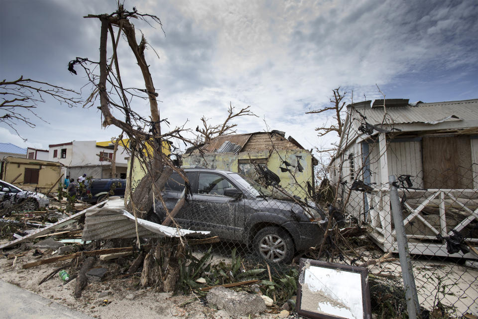 <p>Storm damage in the aftermath of Hurricane Irma, in St. Maarten, Sept. 7, 2017. (Photo: Gerben Van Es/Dutch Defense Ministry via AP) </p>