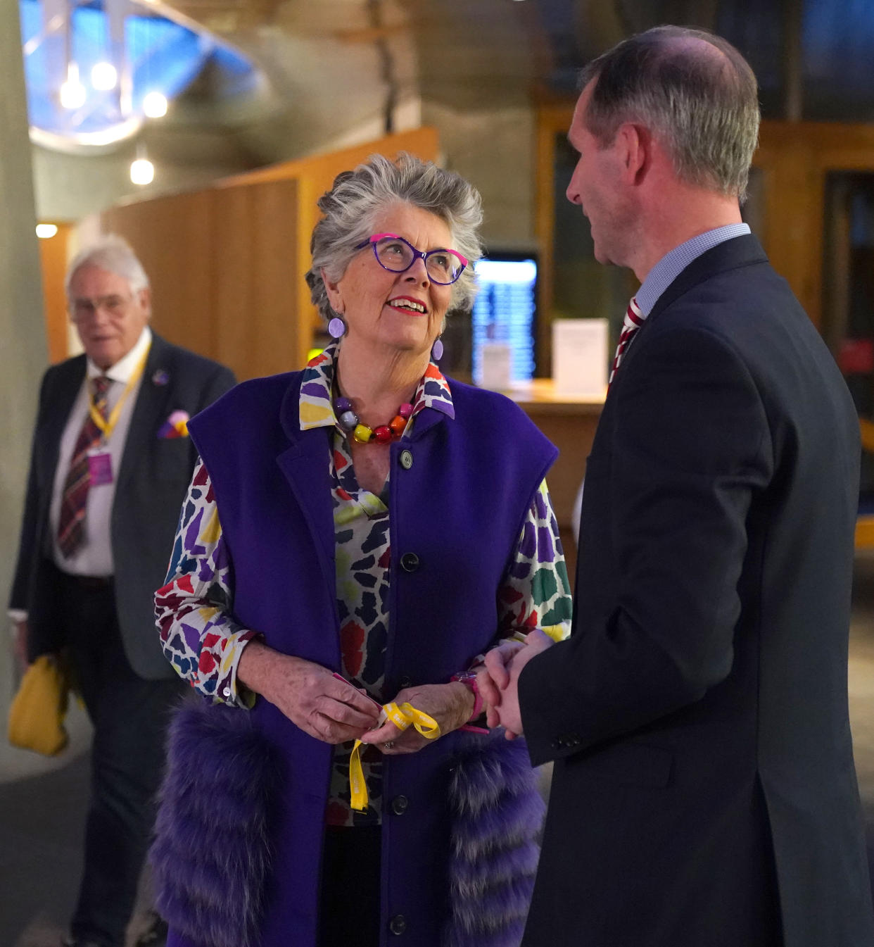 Dignity in Dying patron Dame Prue Leith with Liberal Democrat MSP Liam McArthur, who is bringing forward legislation on assisted dying to Holyrood (Andrew Milligan/PA)