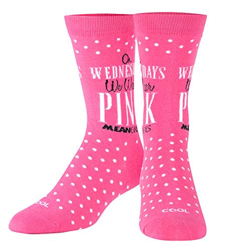 Cool Socks, Mean Girls Wear Pink Wednesday, Crew Sock, Funny Vibrant Print
