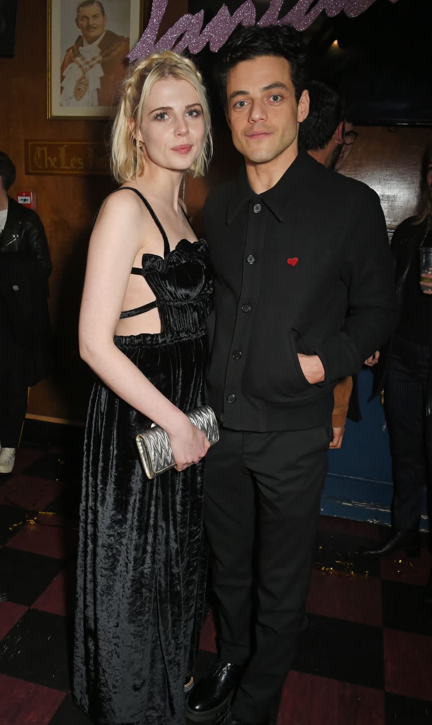 <p>Though this was before they officially confirmed their relationship, Boynton and Malek hung out at a party for <a href="https://www.elle.com/uk/fashion/celebrity-style/articles/g16578/alexa-chung-s-style-file/" rel="nofollow noopener" target="_blank" data-ylk="slk:Alexa Chung's;elm:context_link;itc:0;sec:content-canvas" class="link ">Alexa Chung's</a> Fantastic Collection in the UK capital in January 2018.</p>