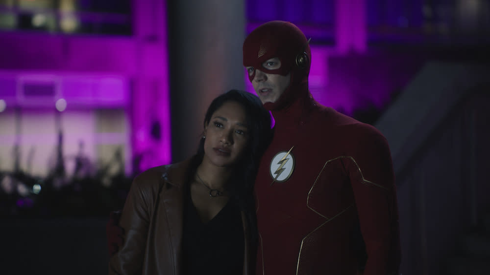 Iris (Candace Patton) and Barry (Grant Gustin) in The Flash. (PHOTO: Warner TV)