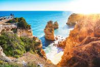 <p><strong>£44.39 </strong>would get you that meal for two, a cup of coffee, a bottle of beer, a Coca-Cola, a glass of wine, a bottle of water, sun cream and insect repellent in the Algarve, Portugal. Not bad.</p>