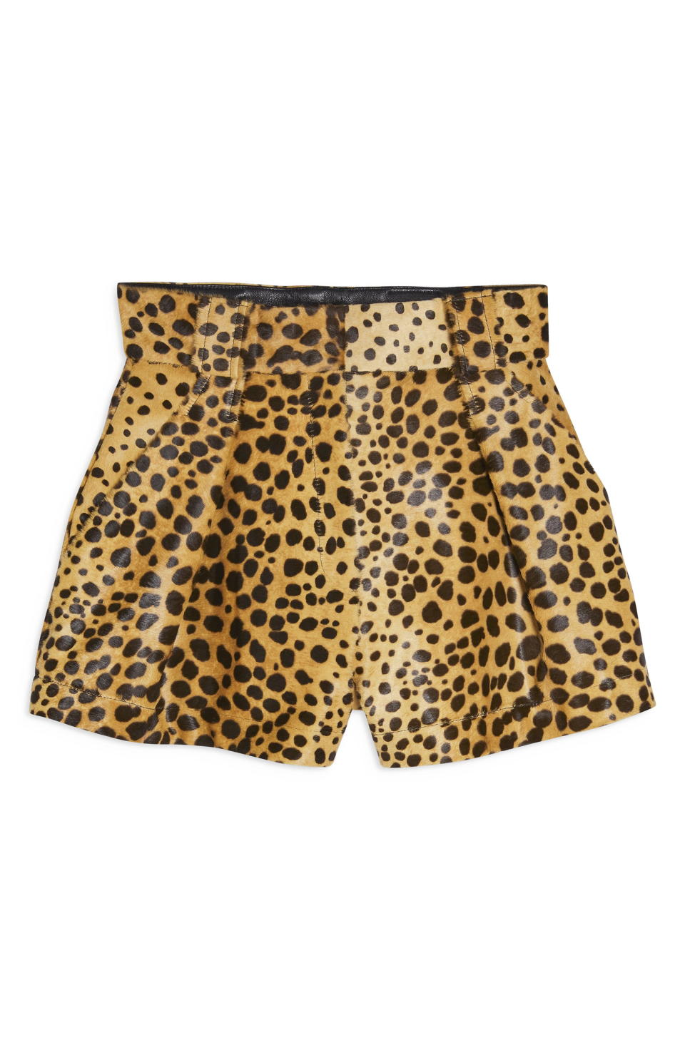 Leopard Print Genuine Calf Hair Shorts