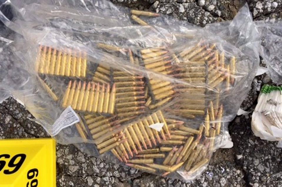 This image obtained from the San Bernardino County Sheriff, shows ammunition carried by the suspects in the December 2, 2015, mass shooting during a holiday party at the Inland Regional Center, which provides services for people with disabilities, in San Bernardino, California. The suspects were killed in a shootout with police. The attack left 14 people dead and more than 17 injured.