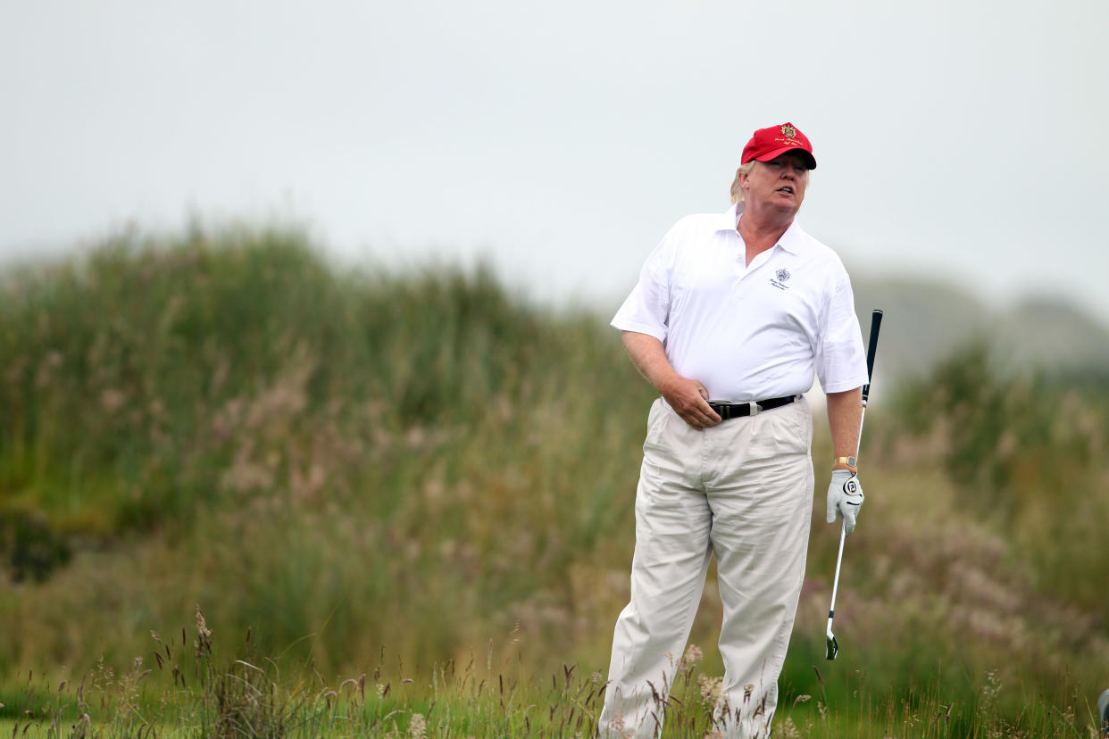 President Donald Trump, pictured here in 2012 in Scotland, played a round of golf Saturday with Sen. Lindsey Graham. (Getty)