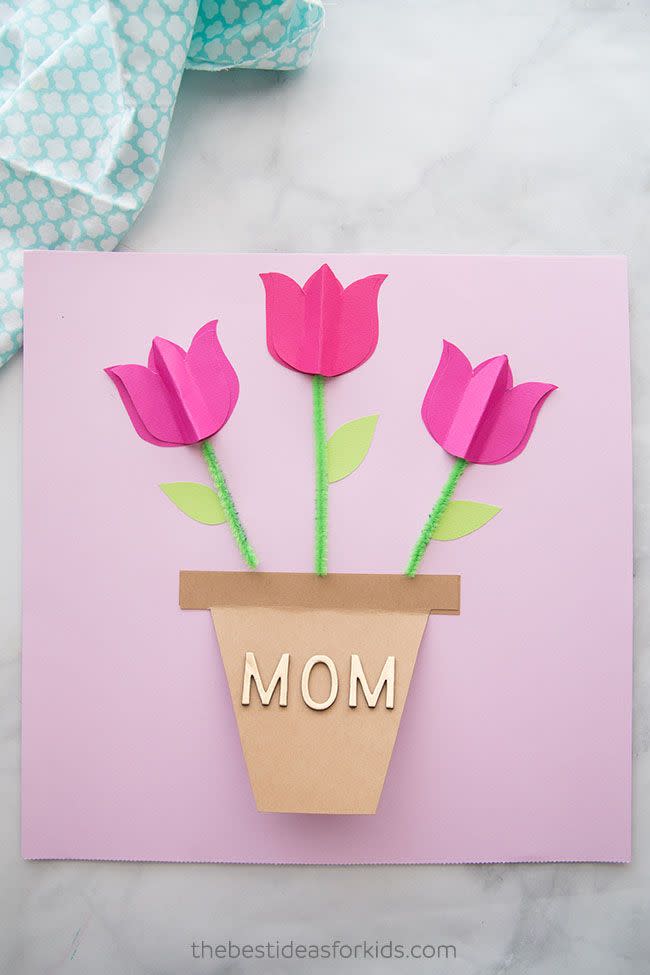 diy tulip diy mother's day cards